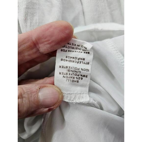 Blu Pepper White Smocked Tiered Short Sleeve Dress Womens Medium - Picture 5 of 5